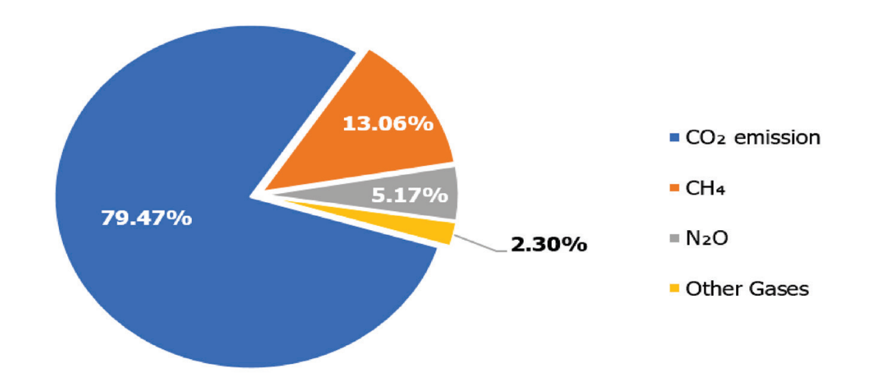 GHG Emissions by Gas, 2019